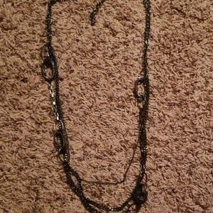 Premier design black metal necklace
